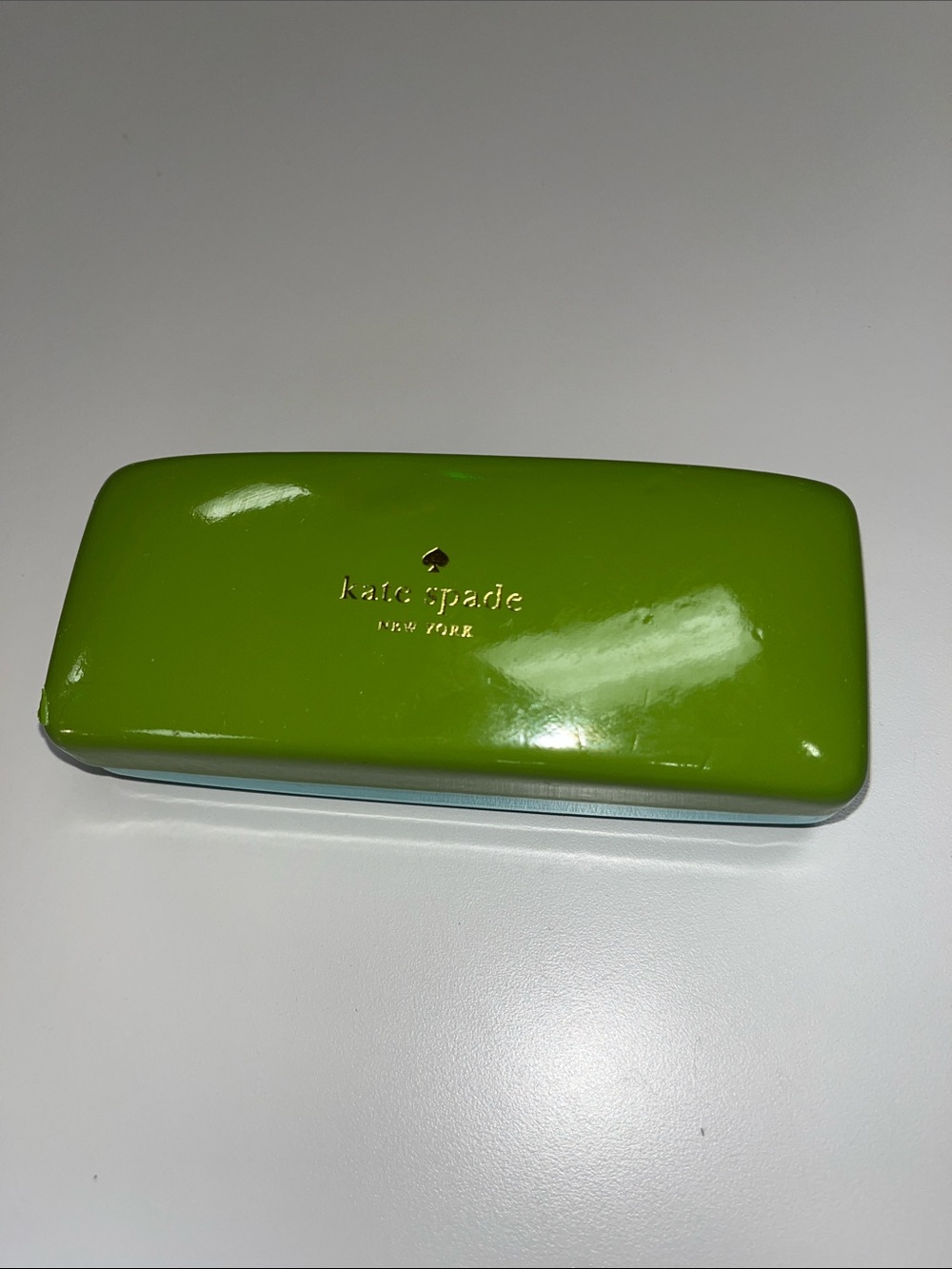 kate spade glossy blue / green eyeglass case